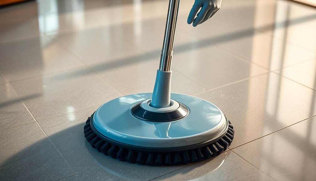 using a floor scrubber