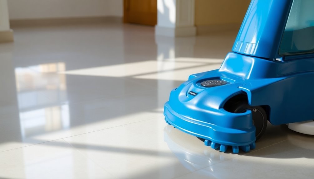 using a floor scrubber