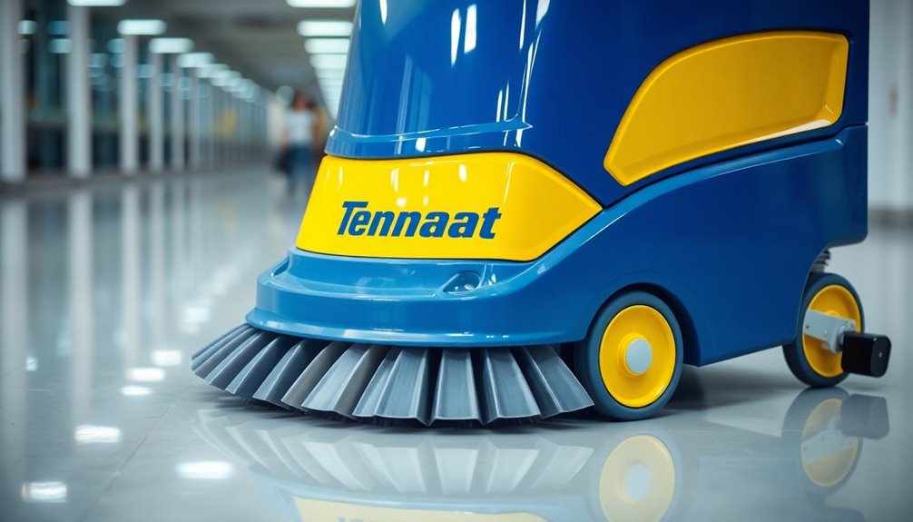 using tennant floor scrubber