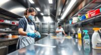 sanitize surfaces thoroughly regularly