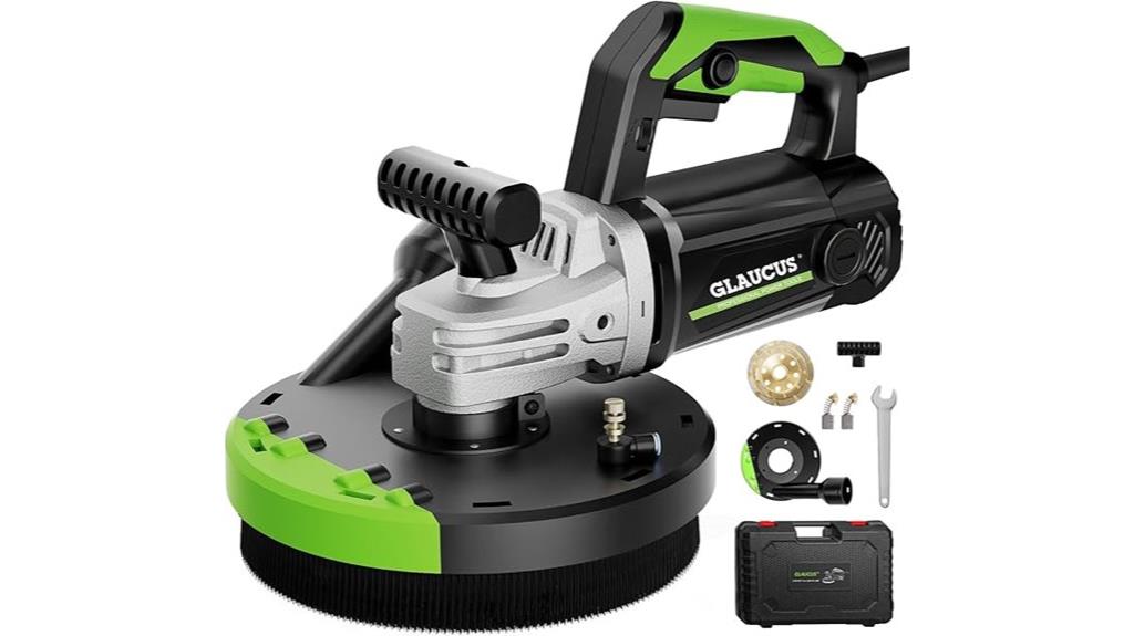 7 inch concrete grinder with dust shroud