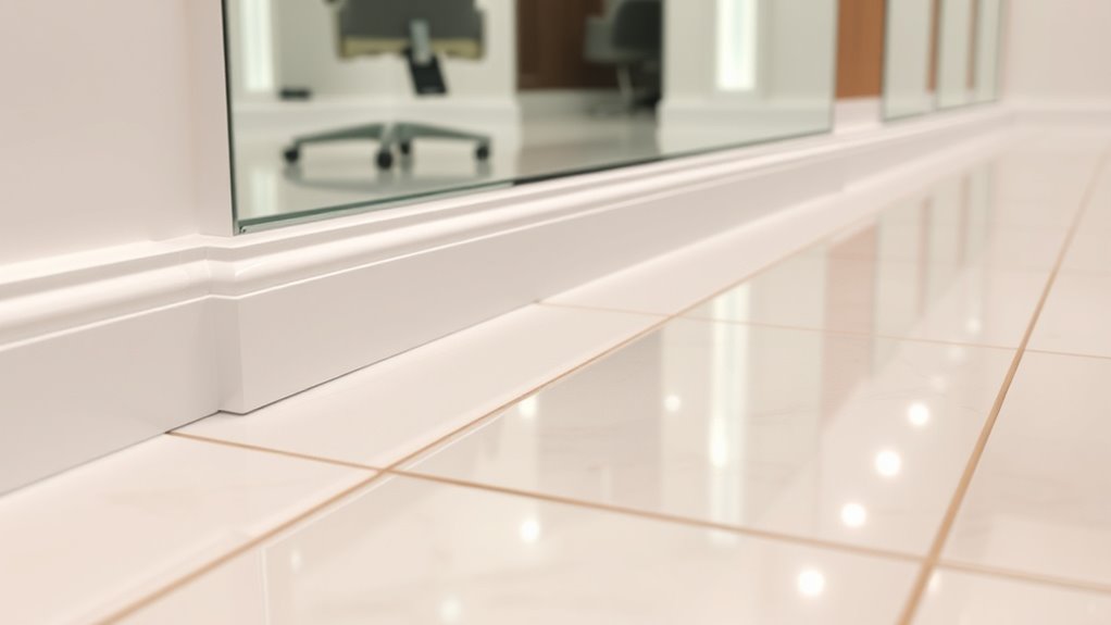 attention to edges and baseboards