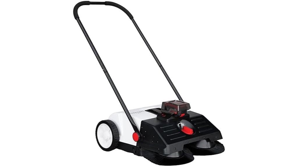 battery powered double brush sweeper