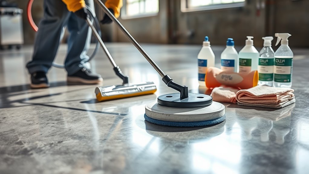 consistent polished concrete maintenance