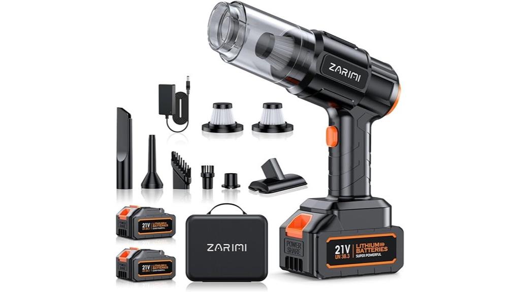 cordless high power dust vacuum