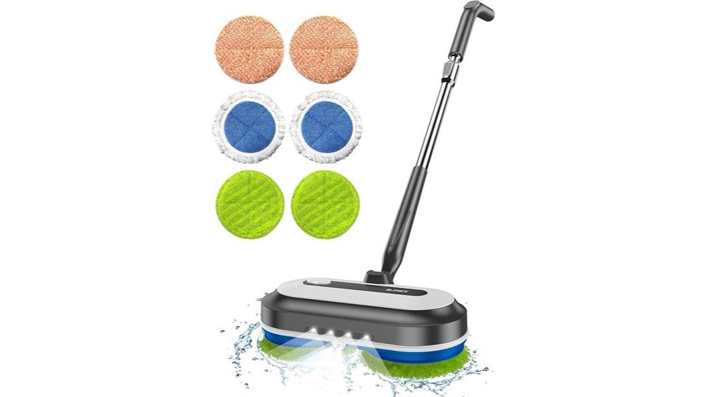 cordless led spin mop