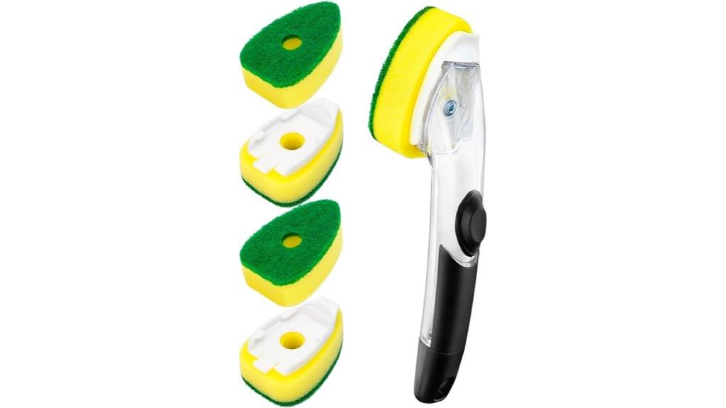 dishwand handle with sponges