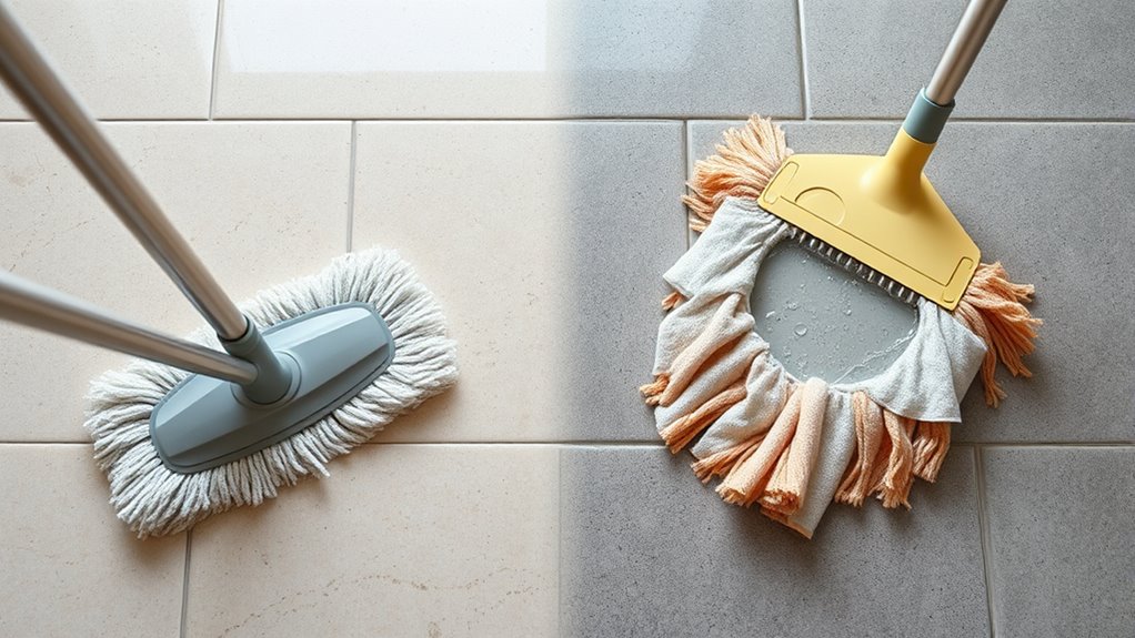 dry and damp mopping techniques