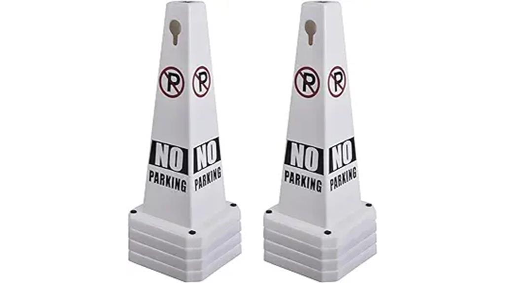 eight orange parking cones