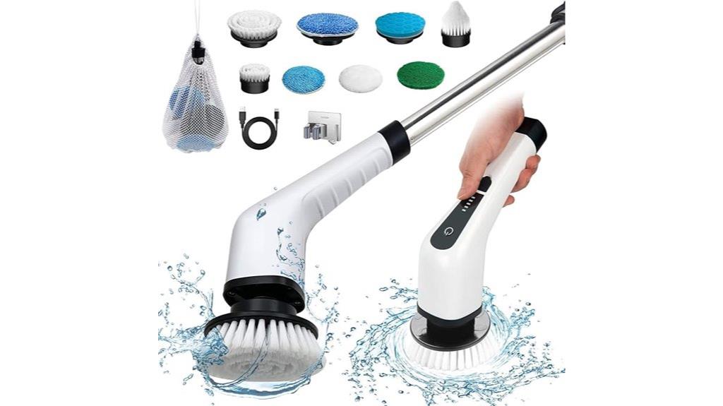 electric scrubber with brush heads