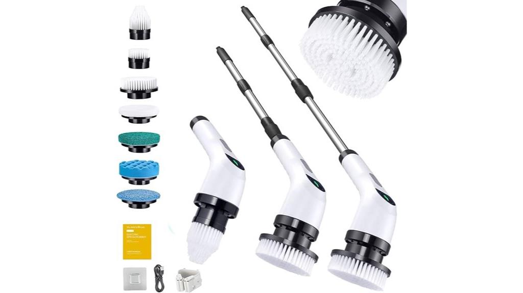 electric spin scrubber with long handle