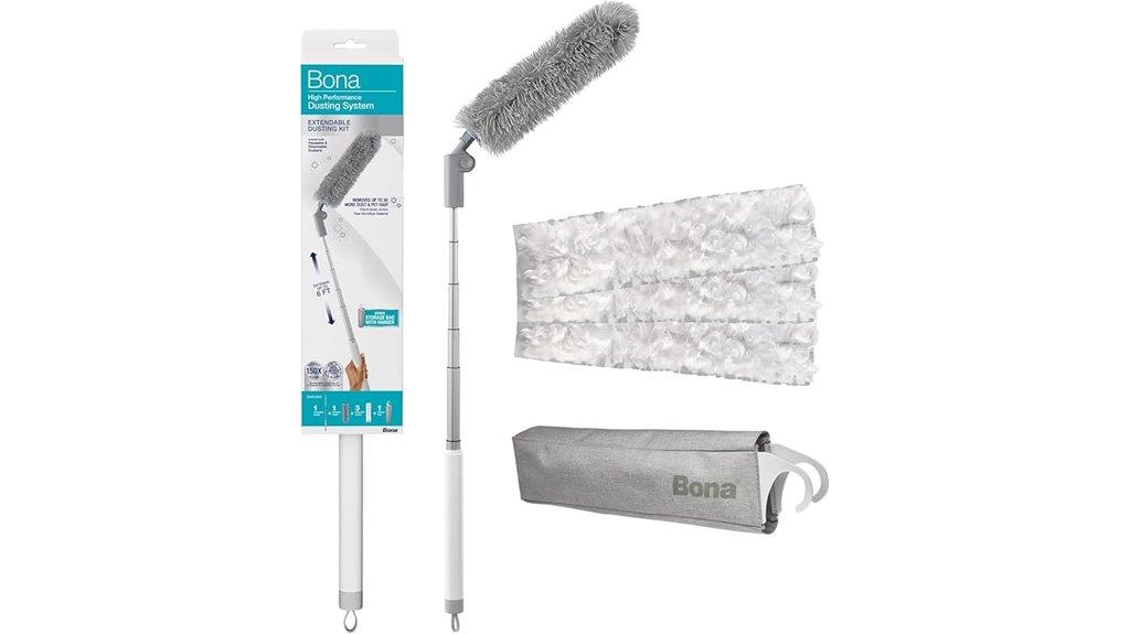 extendable handle dusting system