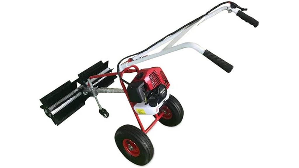 gas powered walk behind snow sweeper