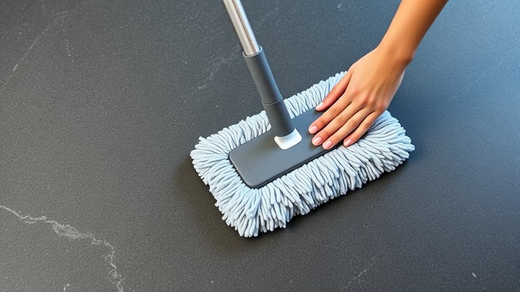 gentle microfiber damp mopping