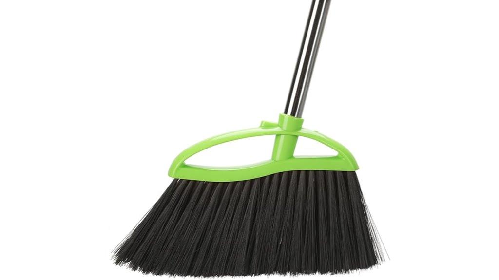 green angle broom with long handle