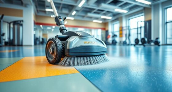 gym rubber floor scrubbers