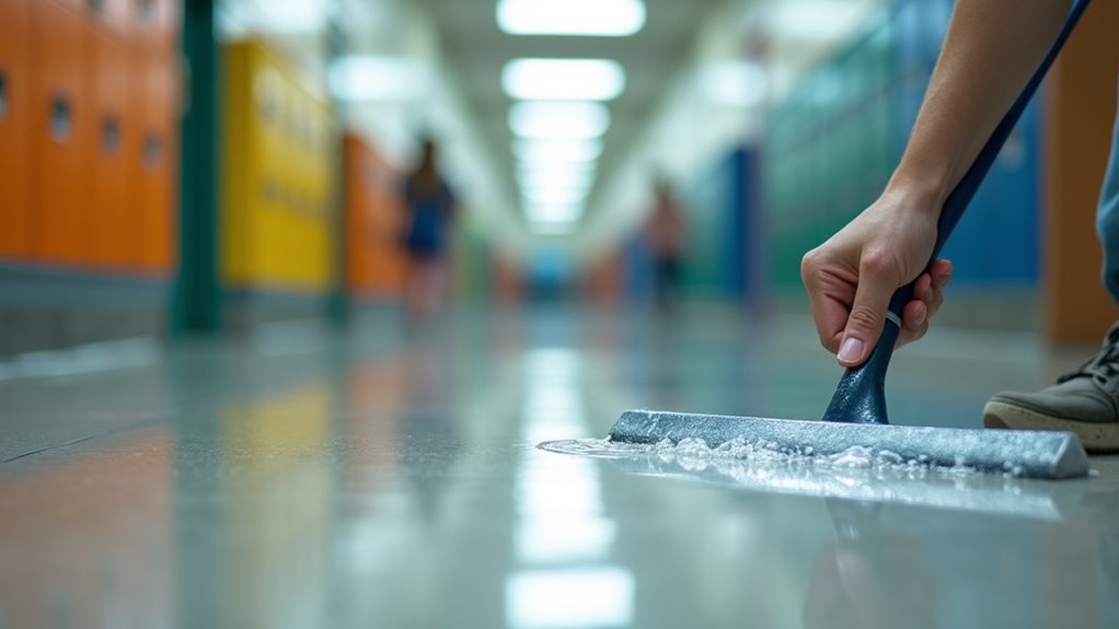hallway squeegee streak prevention