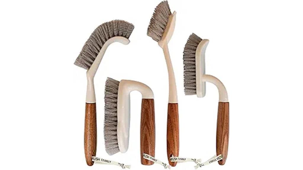 heavy duty wooden brush set