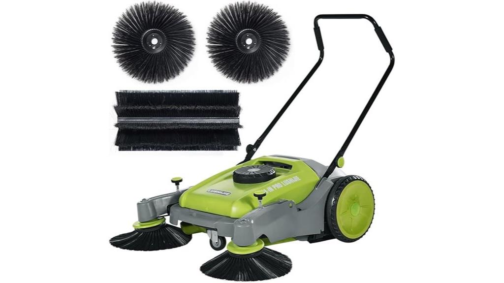 industrial green hand sweeper