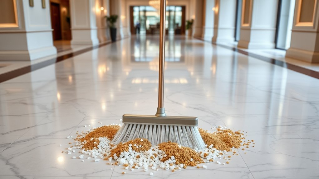 lobby floor salt sweep