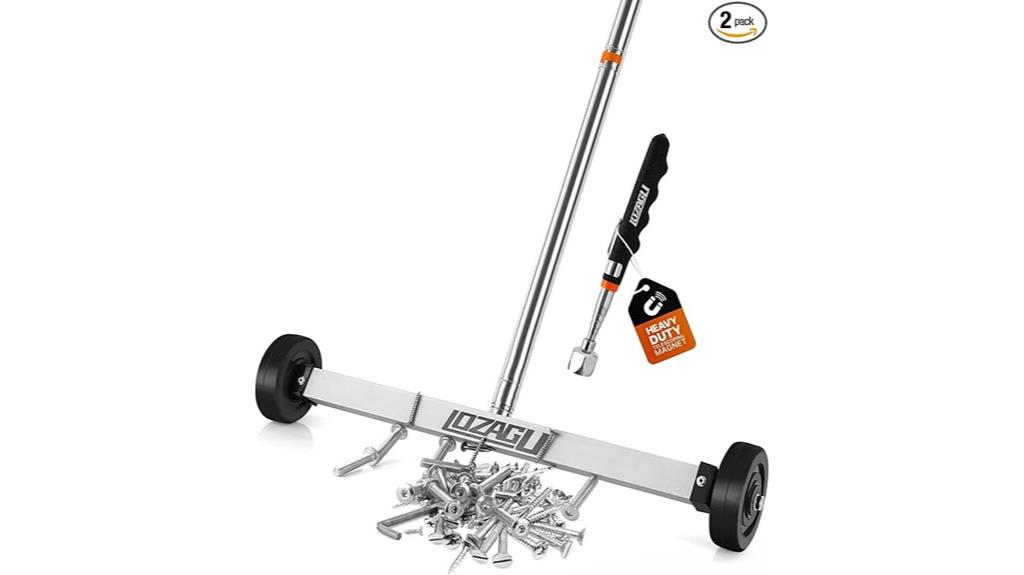 magnetic sweeper with wheels