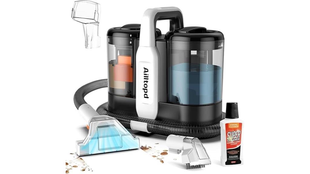 portable cleaning with dual brushes
