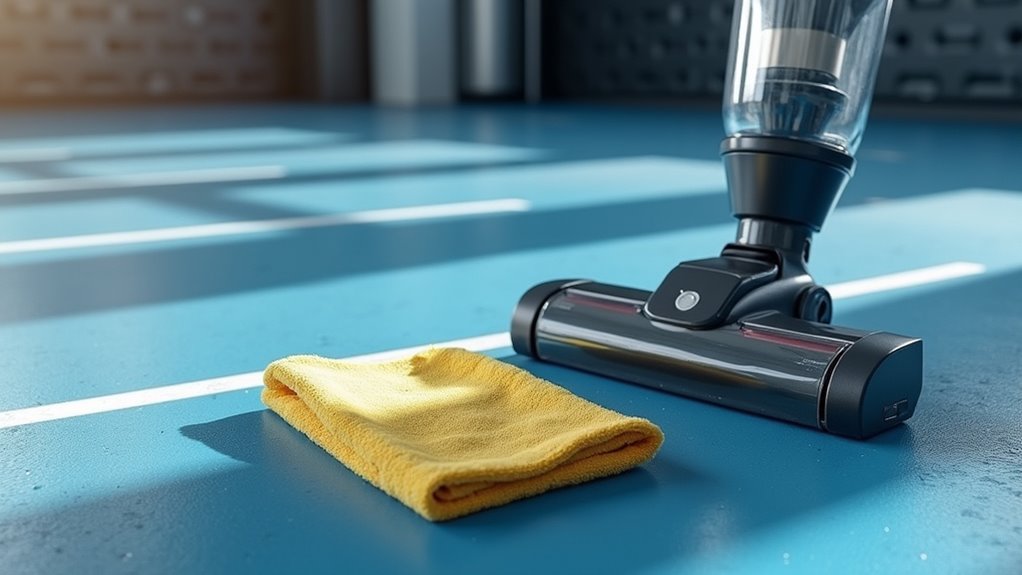 pre sweep rubber floors