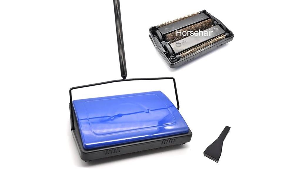 quiet carpet sweeper with horsehair