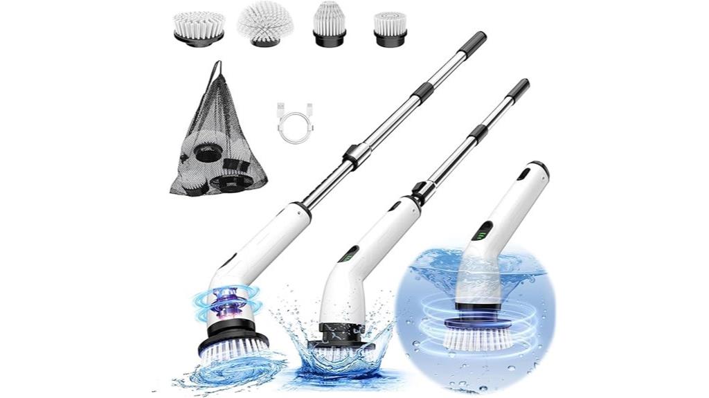 rechargeable scrubber with attachable brushes