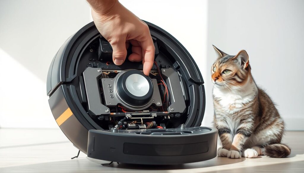 robot vacuum maintenance pet hair