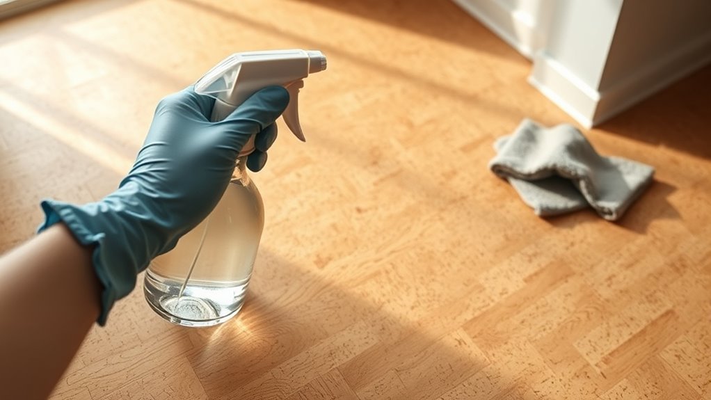 safe cork floor disinfection