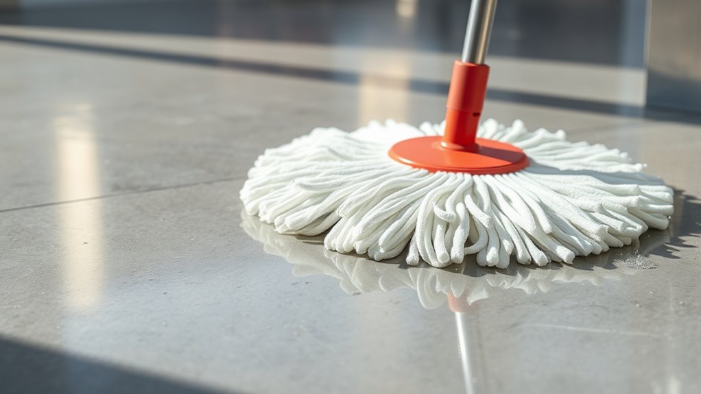safe polished concrete mopping