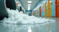 school hallway foam issue
