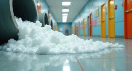 school hallway foam issue
