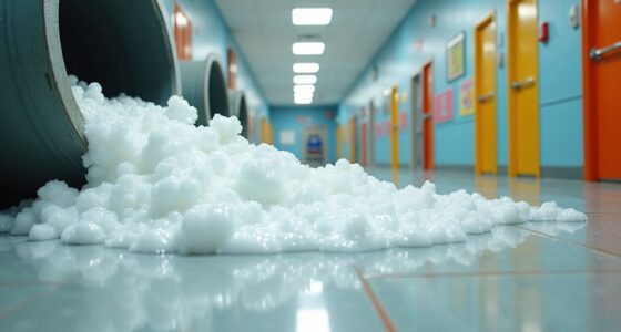school hallway foam issue