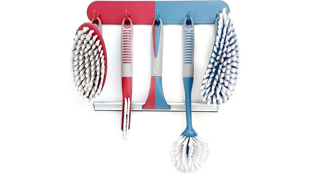 six piece bathroom scrub brushes