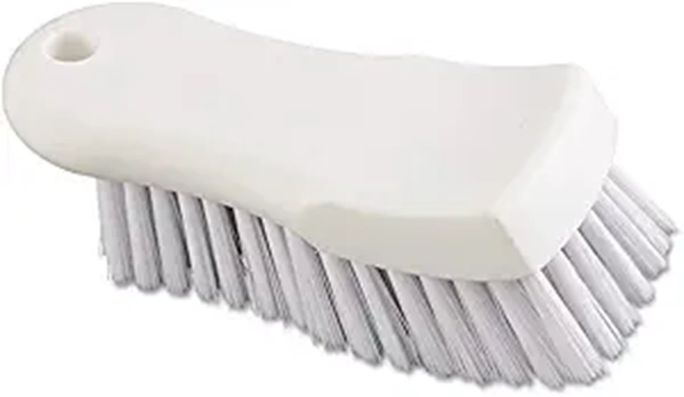 six white polypropylene brushes