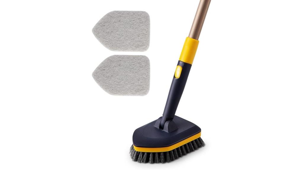 telescopic pole tile brush