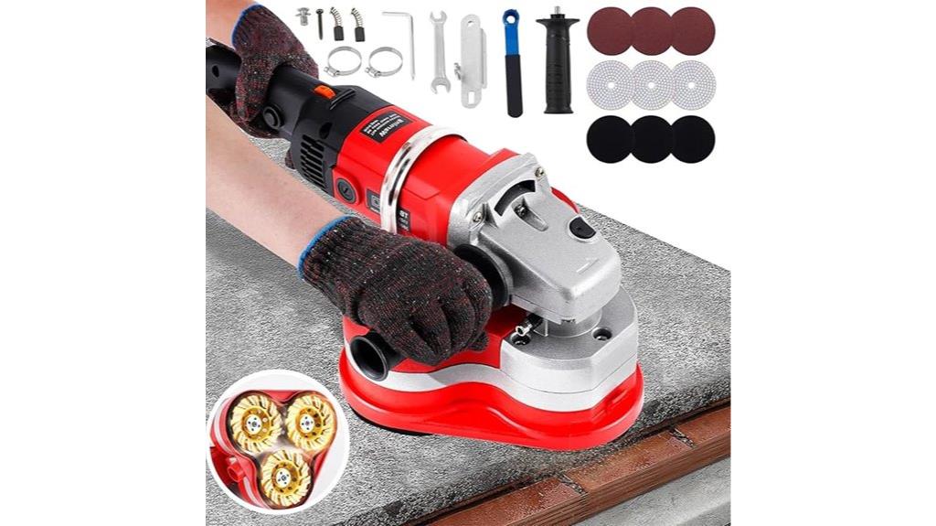 three head concrete grinder