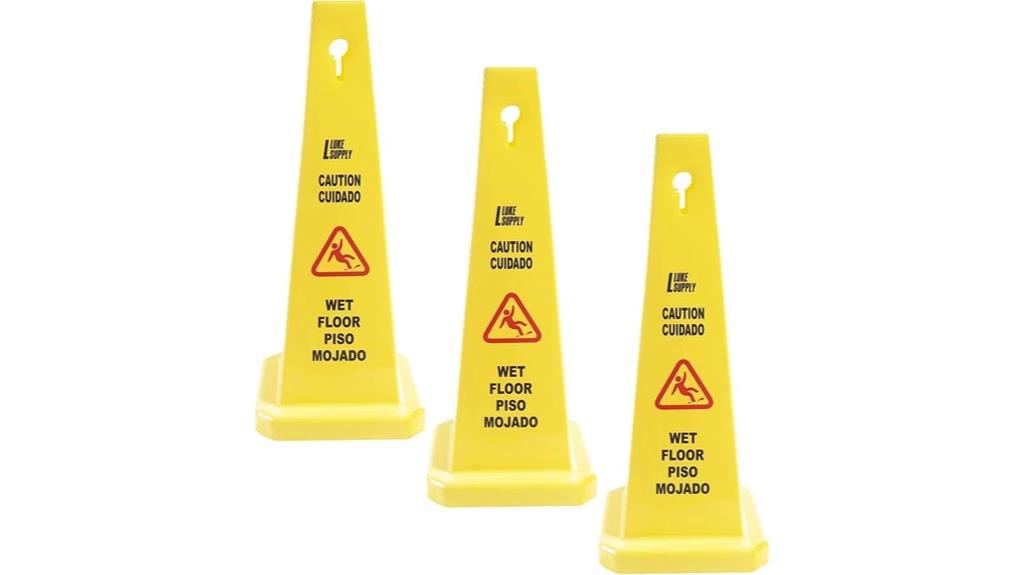 three pack wet floor cones