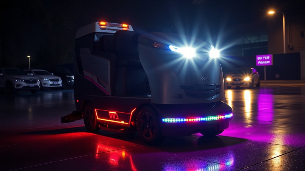 top ride on scrubber lights