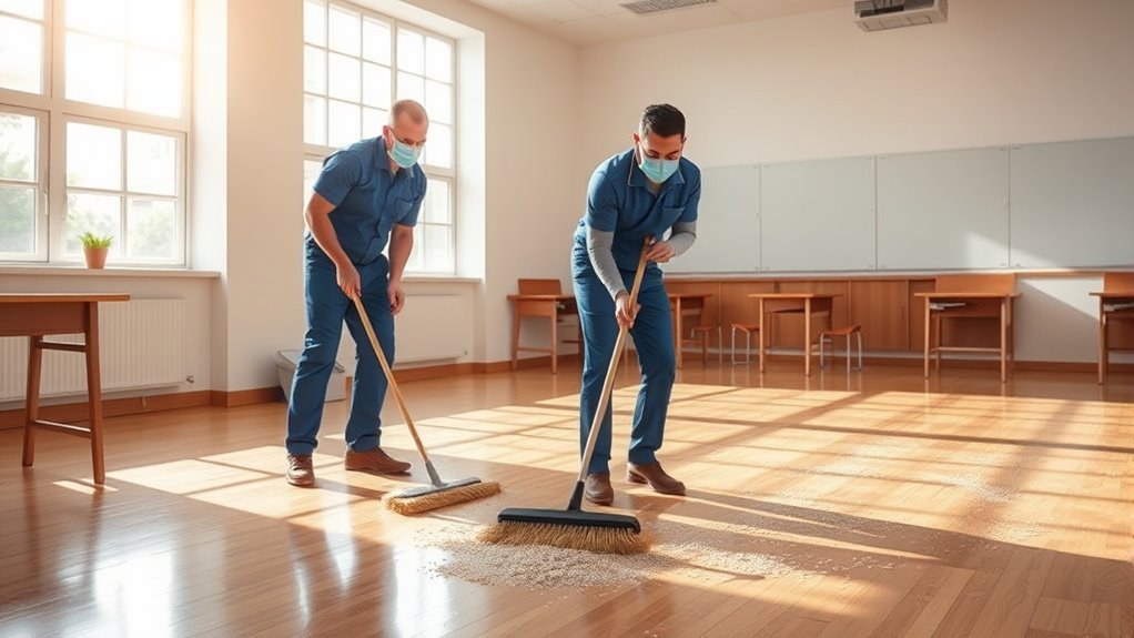 two pass dust sweeping