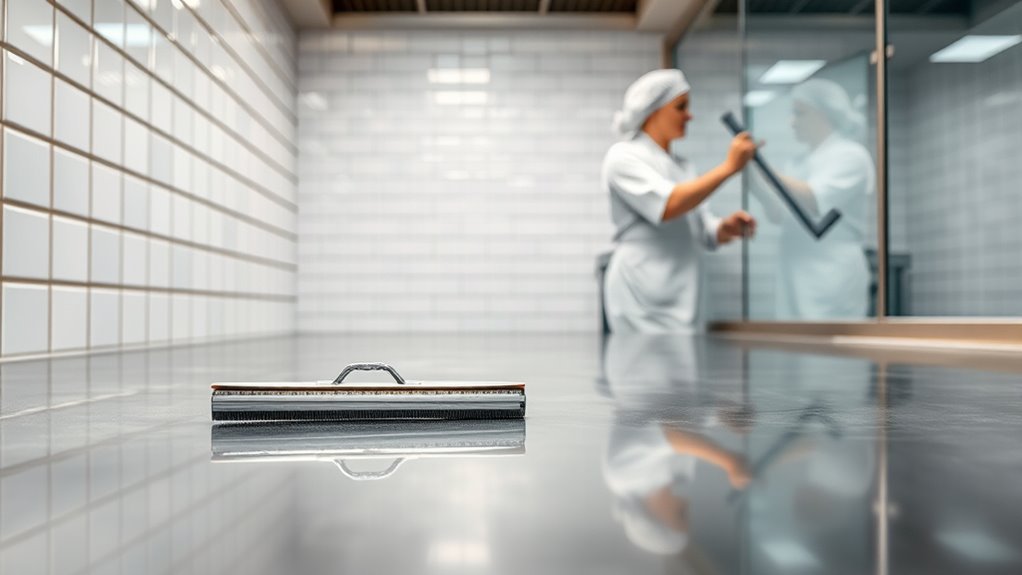 use clean damp squeegee