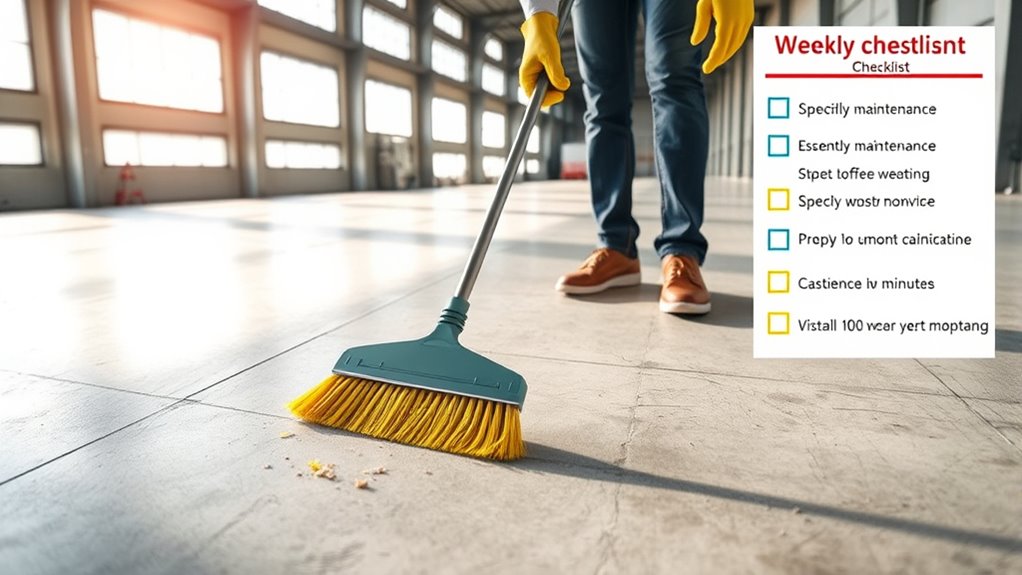 weekly concrete floor sweeping