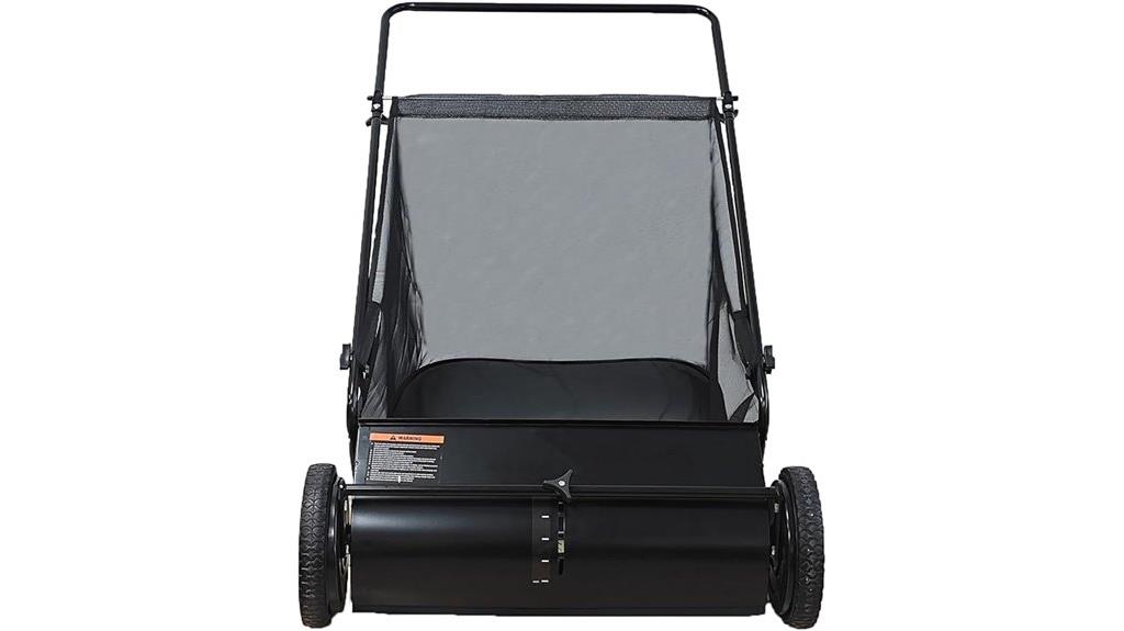 wide lawn sweeper features