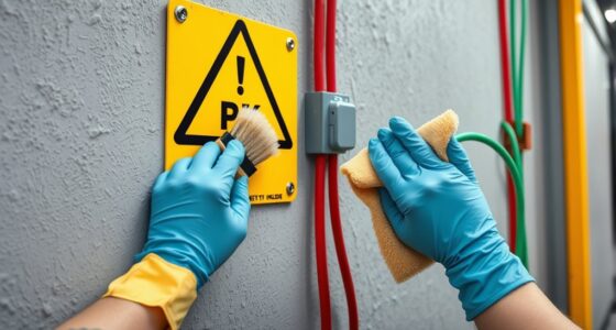 clean near safety signs