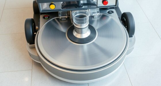 cleaning floor with machinery