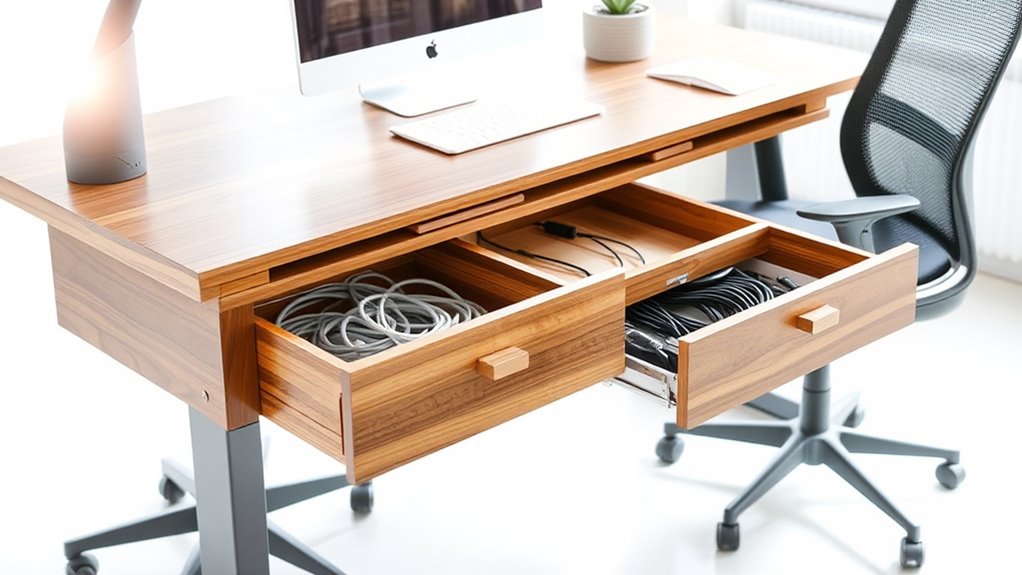 desk organization and features