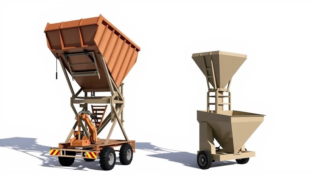 hopper dumping heights comparison