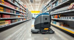 narrow aisle retail scrubbing